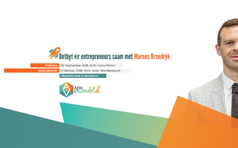 AfriVriendelik bied aan: Entrepreneursontbyt saam Marnus Broodryk